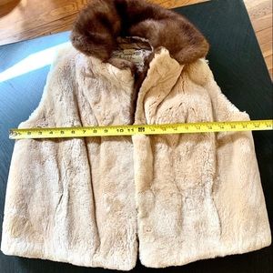 Vintage Shearling Mink Collar Vest Medium